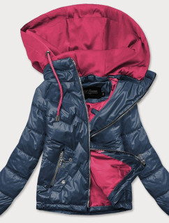 Modro / ružová dámska bunda s kapucňou (BH2003)