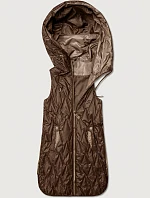 Dámska ľahká vesta so zlatým zipsom Goodlookin chocolate (B8586/B8587-14)