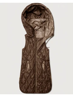 Dámska ľahká vesta so zlatým zipsom Goodlookin chocolate (B8586/B8587-14)
