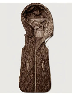 Dámska ľahká vesta so zlatým zipsom Goodlookin chocolate (B8586/B8587-14)