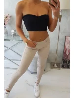 Džínsové nohavice béžovej farby