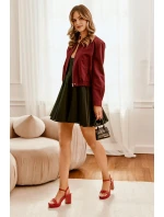 Eko Skórzane Sandały Na Słupku Bordowe Lillita Eko Skórzane Sandały Na Słupku Bordowe Lillita