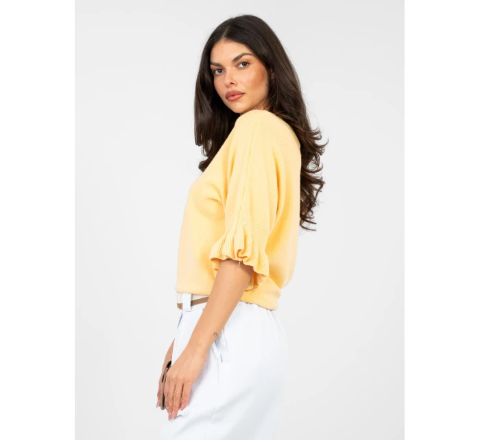 Sweter IT SW model 21958679 ciemny żółty - FPrice Sweter IT SW model 21958679 ciemny żółty - FPrice