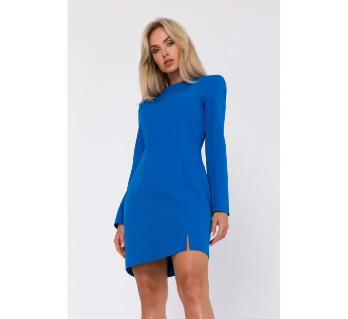 M755 Šaty s modelujúcim prešívaním - modré