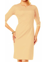 Dámské značkové šaty  s 3/4 rukávem středně dlouhé béžové Béžová model 15042389 - LENTAL
