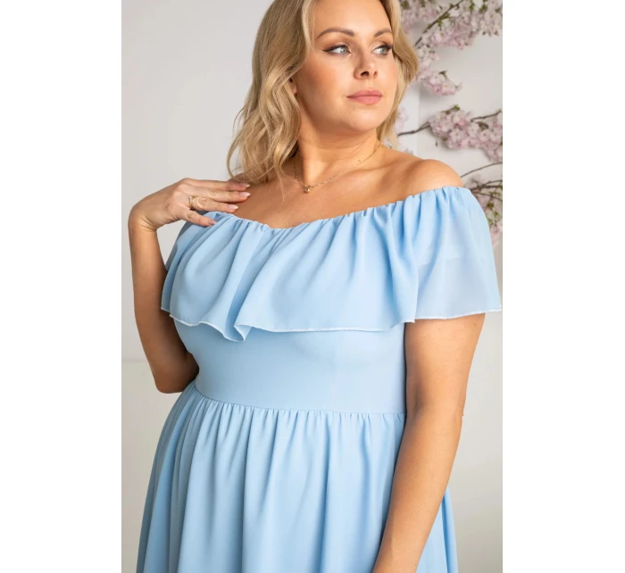 Dámske šaty SB247 svetlomodré - Karko