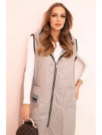 Dámská prošívaná vesta světle béžová - Kesi