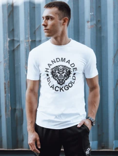 Pánske biele tričko s potlačou FashionStreet RX5582