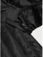 Čierna prešívaná dámska bunda s kapucňou (2021-09)