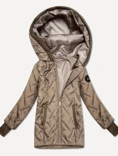 Béžová dámska bunda s pletenými vložkami S'West (B8561-12)