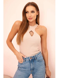 Dámská blůza s výstřihem a ozdobnou sponou model 21217863 - K-Fashion