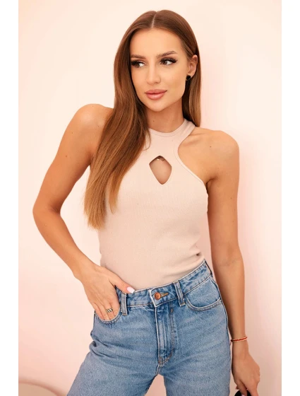 Dámská blůza s výstřihem a ozdobnou sponou model 21217863 - K-Fashion