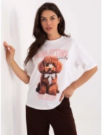 T shirt model 21378672 biało różowy - FPrice