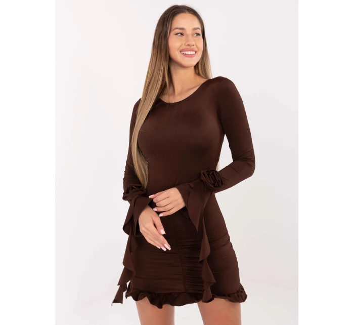 Sukienka MI SK model 21768542 brązowy - FPrice Sukienka MI SK model 21768542 brązowy - FPrice