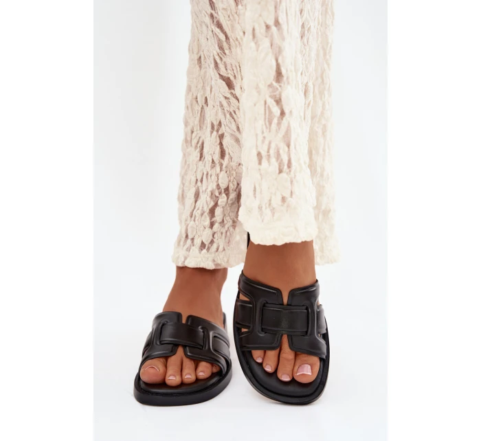 Dámské nazouváky na nízkém podpatku Černé Paris model 22010083 - Step in style Dámské nazouváky na nízkém podpatku Černé Paris model 22010083 - Step in style