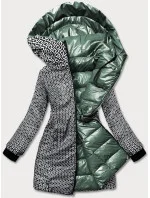 Dámska obojstranná metalická bunda zelená (R8070)