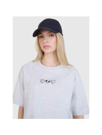 Dámske tričko oversize s potlačou 4F 4FRSS25TTSHF2873-27M