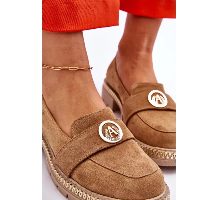 Eleganckie Zamszowe Mokasyny Ciemnobeżowe Laverne Eleganckie Zamszowe Mokasyny Ciemnobeżowe Laverne