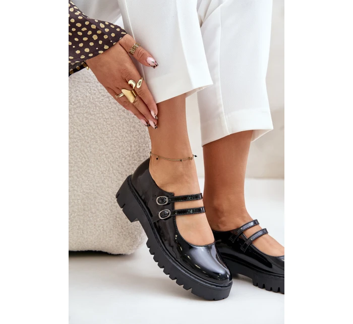 Lakované Dámské Polobotky S Pásky Černé model 21671162 - Boto