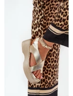 Sandały Damskie Na Platformie I Koturnie Eko Skórzane Złote Tenzorus Sandały Damskie Na Platformie I Koturnie Eko Skórzane Złote Tenzorus