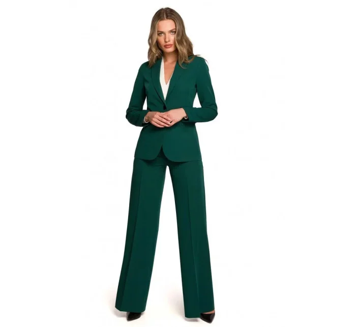 Bunda s jedným gombíkom S310 zelená - Stylove Bunda s jedným gombíkom S310 zelená - Stylove