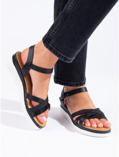 Klasické sandále dámske čierne na kline