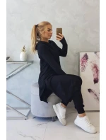 Souprava mikiny s delší model 18749182 černá - K-Fashion