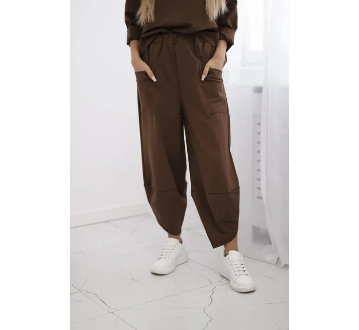 Souprava Punto Milano Winter tepláky + kalhot hnědý