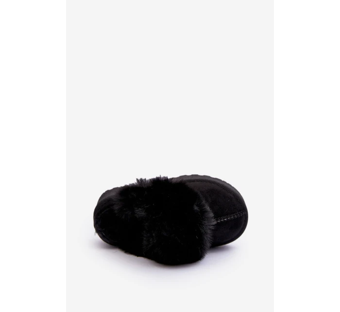 Kapcie Dziecięce Z Futerkiem Czarne Birasta