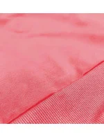 Tenká krátká dámská tepláková mikina v korálové barvě model 18378933 - J.STYLE Tenká krátká dámská tepláková mikina v korálové barvě model 18378933 - J.STYLE