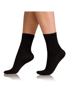 Dámské bavlněné ponožky s model 18863078 lemem COTTON COMFORT SOCKS  černá - Bellinda