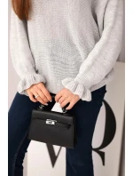 Svetr dámský z mohairu s nařasenými rukávy a výstřihem na zádech světlá šedá Svetr dámský z mohairu s nařasenými rukávy a výstřihem na zádech světlá šedá