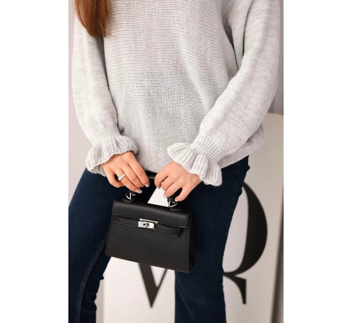 Svetr dámský z mohairu s nařasenými rukávy a výstřihem na zádech světlá šedá Svetr dámský z mohairu s nařasenými rukávy a výstřihem na zádech světlá šedá