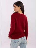 Sweter MO SW model 21766343 ciemny czerwony - FPrice Sweter MO SW model 21766343 ciemny czerwony - FPrice