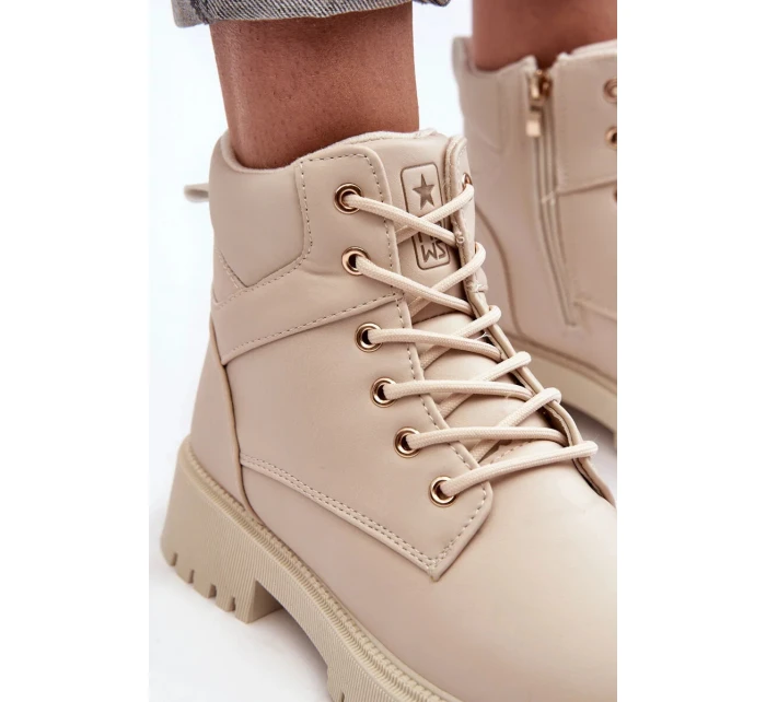 Dámske zateplené čižmy so zipsom Beige Gremiva