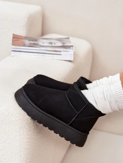 Dámske snežnice na platforme s kožúškom Vesirae - čierne