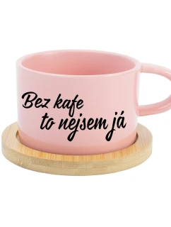 BEZ KAFE TO NEJSEM JÁ - růžový hrníček makronka 200 ml