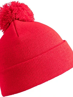 Result Headwear RC 028X Pletená čiapka s bambulou 28.028X červená
