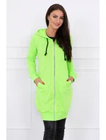 Šaty s kapucí, mikina zelená neonová