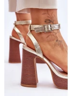 Kožené Sandály Na model 21620461 Platformě zlato Marina - Boto