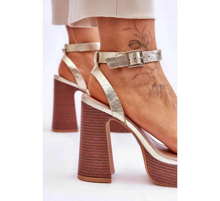 Kožené Sandály Na model 21620461 Platformě zlato Marina - Boto