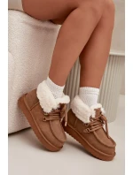 Dámské sněhule z přírodní semiš model 21714062 Camel - D.Franklin
