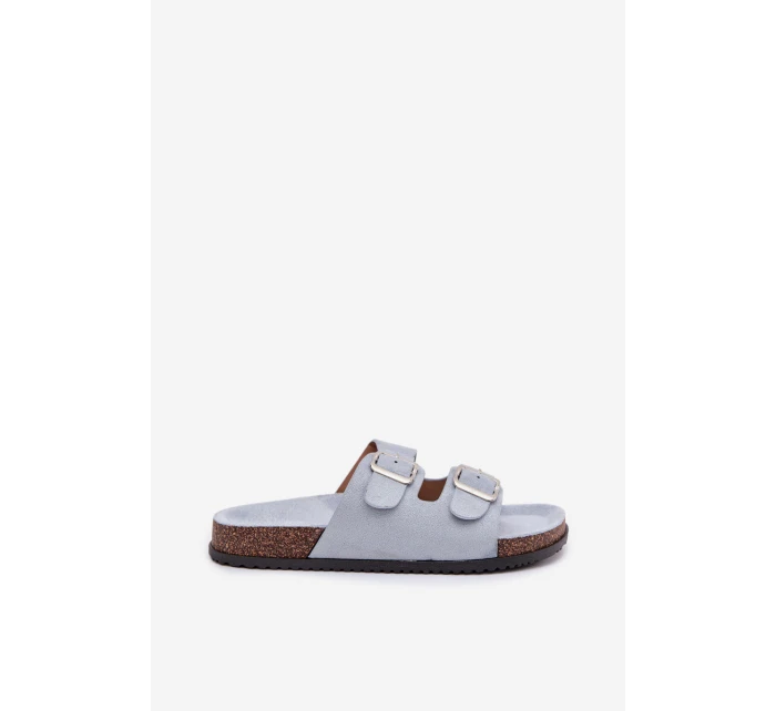 Dámské pantofle s přezkami Modré Oliena