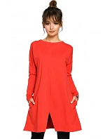 B042 Tunika s predným rázporkom - červená