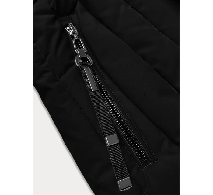 Čierna dámska zimná bunda s ozdobným prešívaním S'west (B8307-1) Čierna dámska zimná bunda s ozdobným prešívaním S'west (B8307-1)