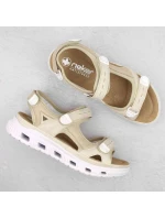 Pohodlné sandály na suchý zip W model 21003033 beige - Rieker