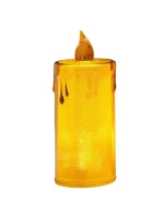 DEKORATÍVNA SVIEČKA 8 CM JANTÁROVÁ TEPLÁ BIELA 1 LED