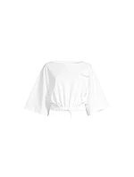 Dámske tričko CASALL Heavy Cotton Crop Tee, biela farba