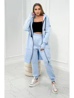 Zateplená súprava s dlhou mikinou modrá