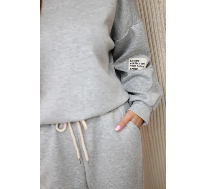 Viskózový komplet teplákové + kalhoty světle šedá